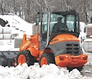 New Hitachi Loader working with snow